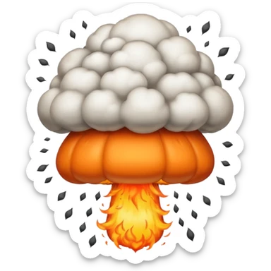 A nuke bomb falling  sticker