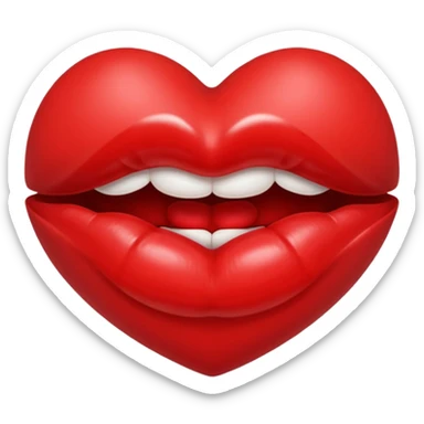 lips and kisses inside a heart sticker