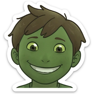 smiling boy with brown hair sticker