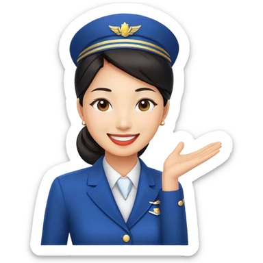 Asian flight attendant  sticker