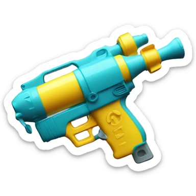 Water gun with bow sticker