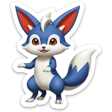 Victini-Meowstic-Buizel-Zangoose-Fakémon-hybrid-creature (full body)  sticker