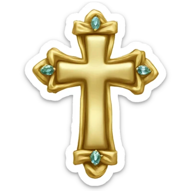 Aesthetic gold with jewels cross sticker