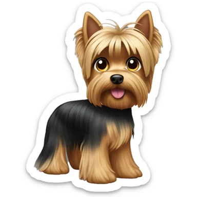 Yorkie wearing a pony  sticker