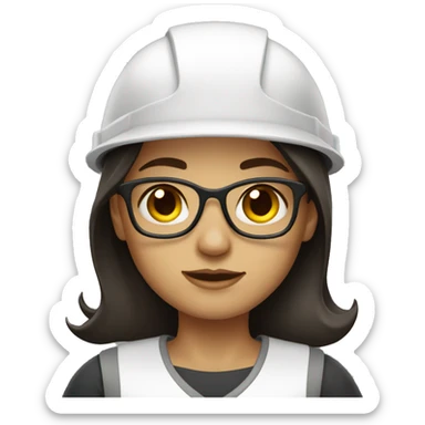 Architect girl with dark brown hair  sticker