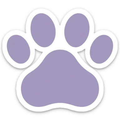 A dull purple Paw Prints sticker
