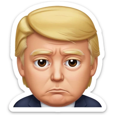 Trump with a sad expression sticker