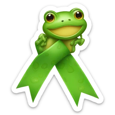  Frog ribbon sticker