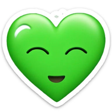 green heart with emojis sticker
