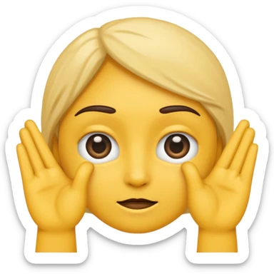 an emoji that with their hands make a gesture of my eyes are on you sticker