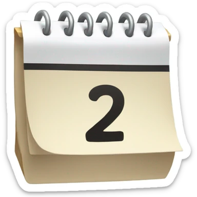 calendar with number 2 sticker