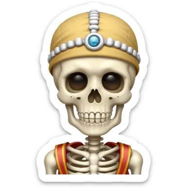 A skeleton having pookie band on his head sticker