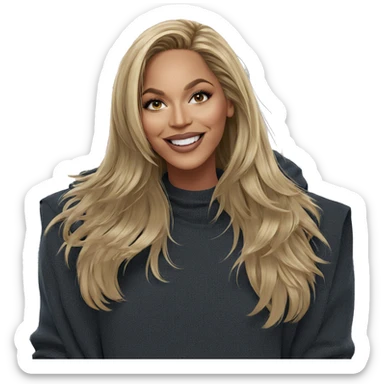 smiling girl with blonde hair sticker