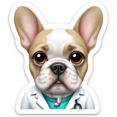 Doctor French bulldog  sticker