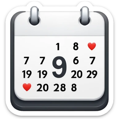 white date calendar with number 29 sticker