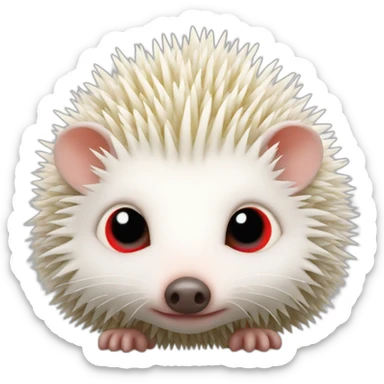 Hedgehog albino red eyes full body sticker