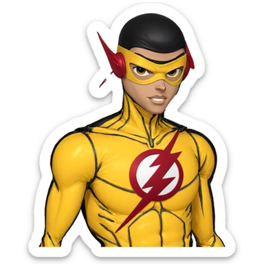 masked boy portrait sticker