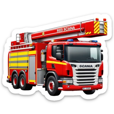 Fire Truck - Scania P320 Fire Truck (Model Year: 2015) (Iconic Colour: Red with white and yellow stripes) sticker