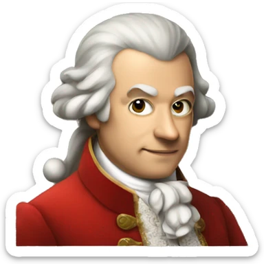mozart as santa claus sticker
