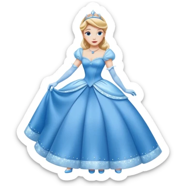 Princesa cinderella Disney com vestido grande e cheio sticker
