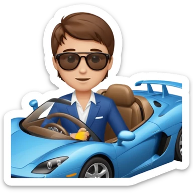 A rich boy in the super car  sticker