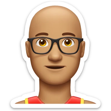 bald lifeguard wearing glasses sticker