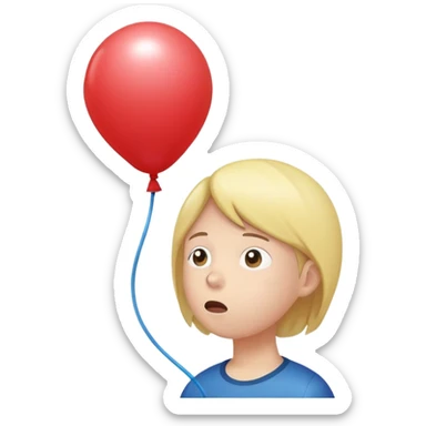 person inflating a balloon with their breath sticker