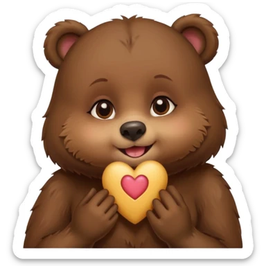 a girl bear kissing / no paw / no hair sticker