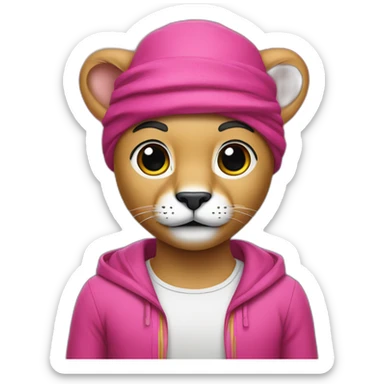 Pink panther with flag of Afghanistan like headband sticker