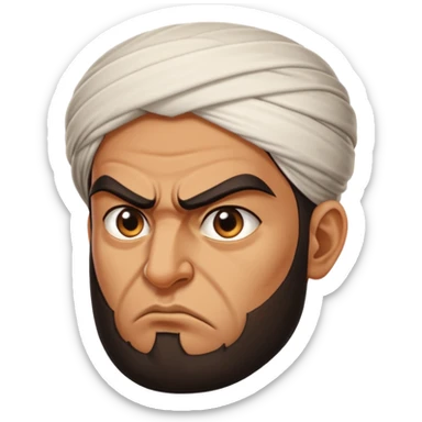 in profile, angry Iranian sticker