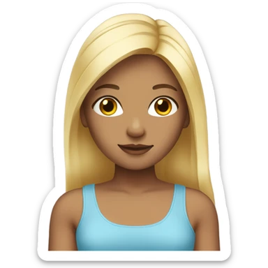 preety girl with blond straight hair  sticker
