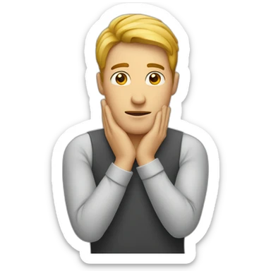 man with one arm passing in front of his head and another arm extended in the same direction. sticker