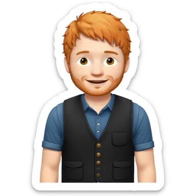 Ed Sheeran wear vest sticker