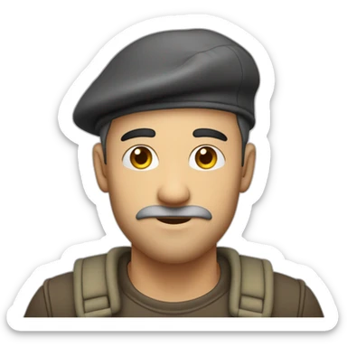 homme avec un beret sans barbe blanc bien habiller facon pickies blinder sticker