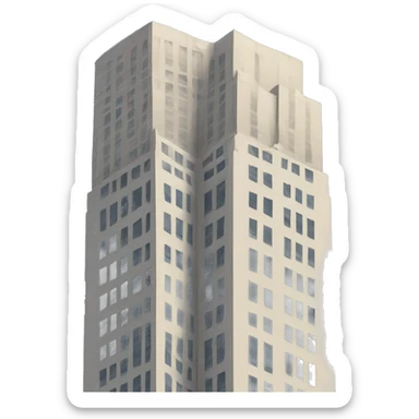 Tower crushing into skyscraper  sticker