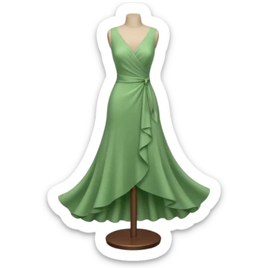 dress mannequin with green dresss sticker