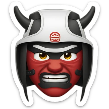 Samurai avec Masque oni sticker