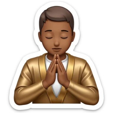 praying metallic hands sticker