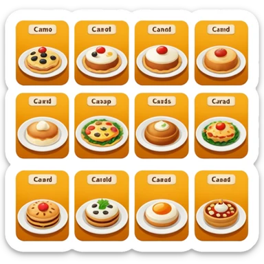 a lot of photo with food like catalog cards from delivery app sticker