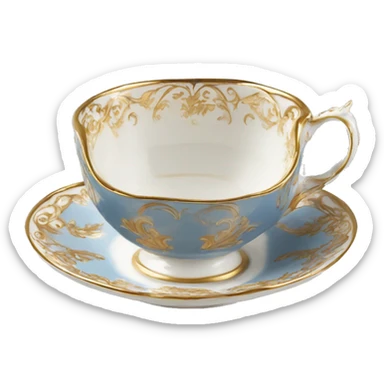 victorian porcelain tea cup detailed with gold  sticker