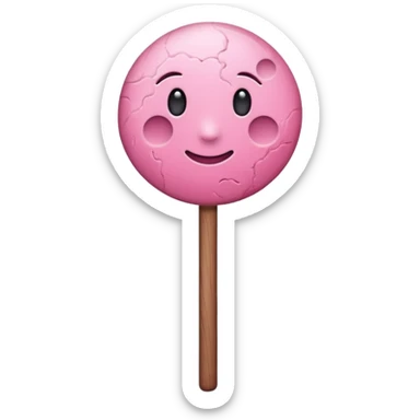 Pink moon stick sticker