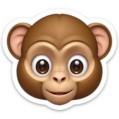 monkey with six ears, cute expression sticker