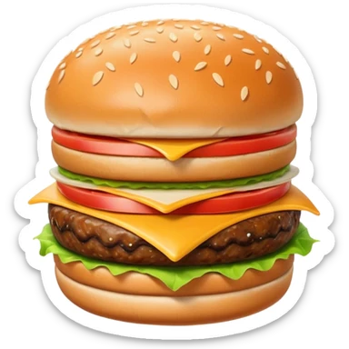 a burger with a chin on it  sticker