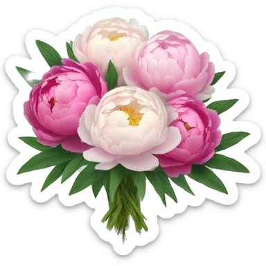 Peonies in bouquet  sticker