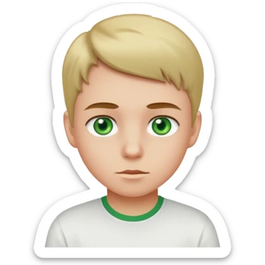 green eyed, white shirt kid sticker