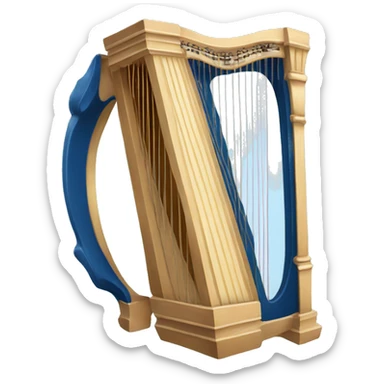 blue auto harp rectangle sticker