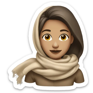 Light-skinned brunette with a flesh-coloured scarf sticker