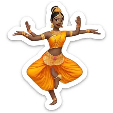 a bharatanatyam dancer with four hands sticker