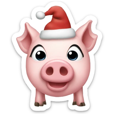 Christmas pig sticker