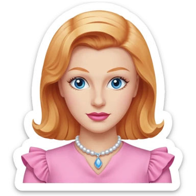 Ginger Rogers with blue eye, pink outfit sticker